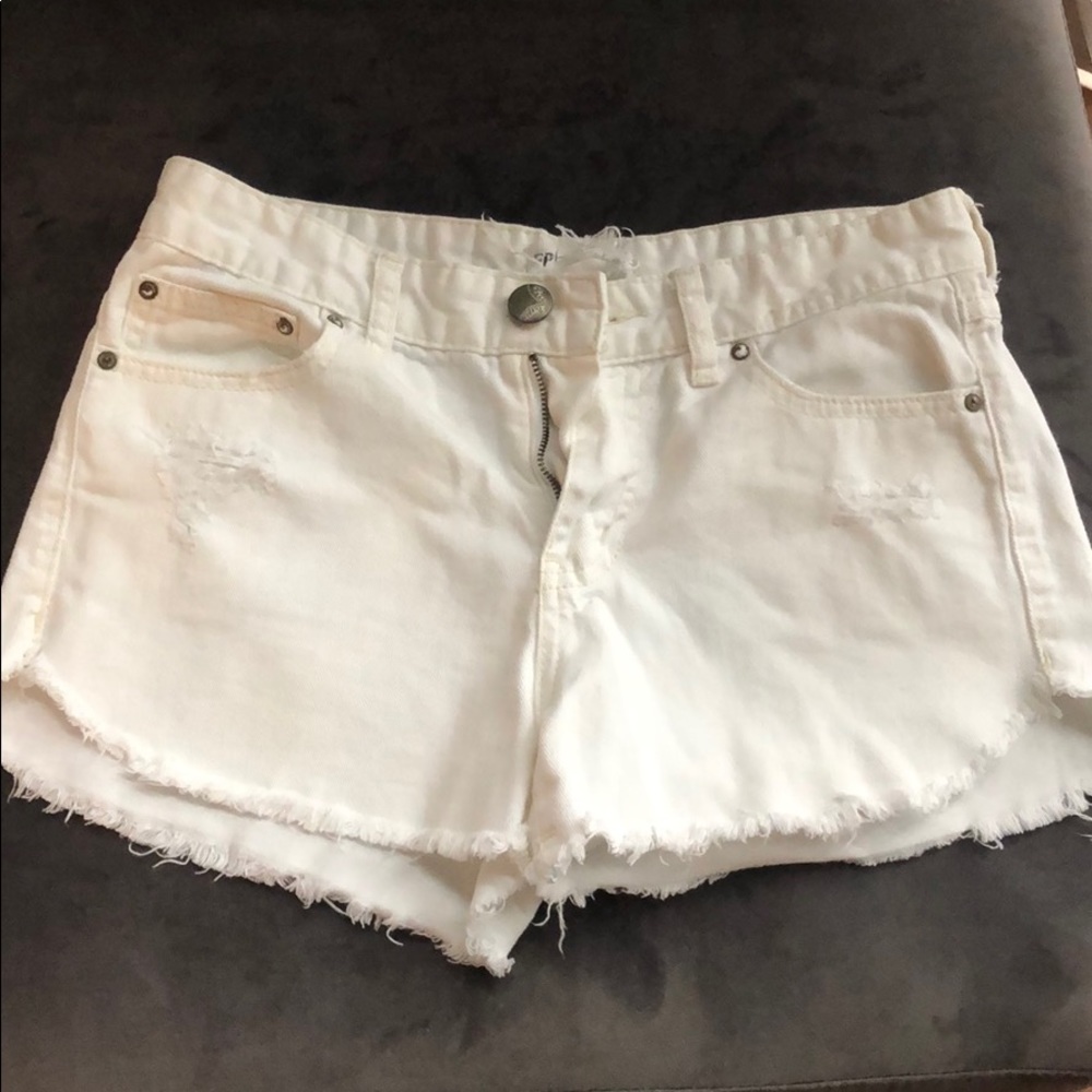 Free People White Denim Jean Shorts